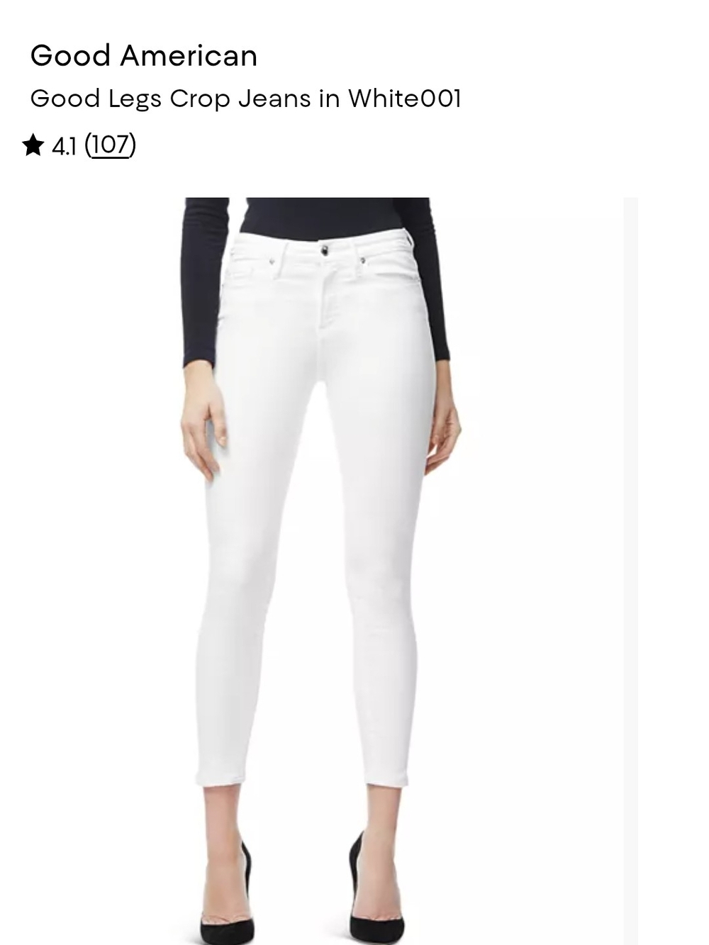 Good American White High-Rise Crop Skinny Jeans